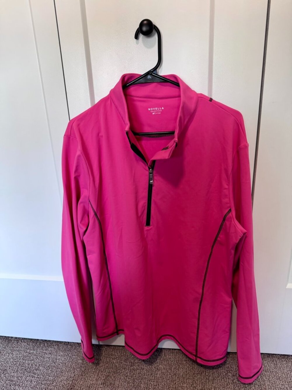 Novella Equestrian Women's Long-Sleeved Hot Pink 1/4 Zip Riding Top